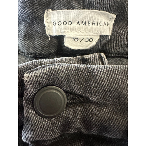 Good American Good Classic Chewed High Waist Ankle Skinny Jeans Black 10 / 30 - Picture 6 of 13